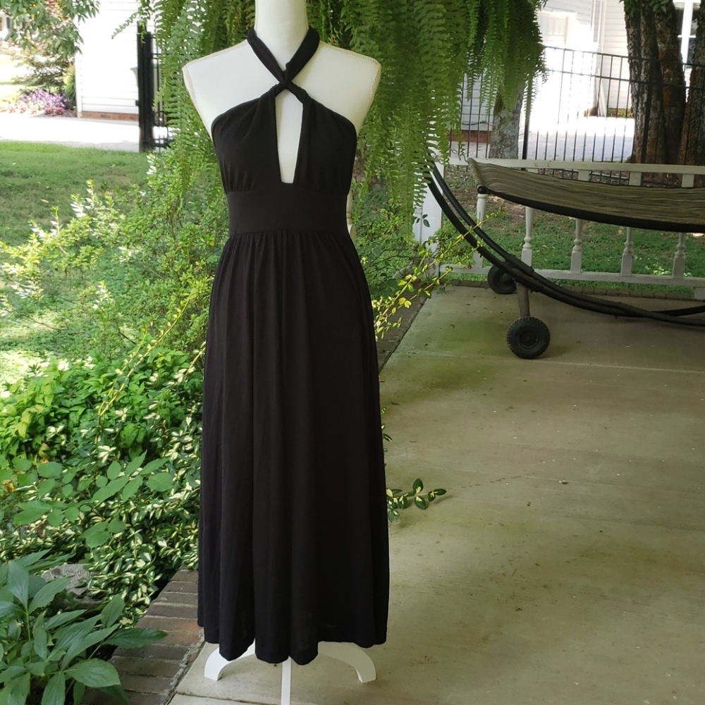 Free People black midi dress